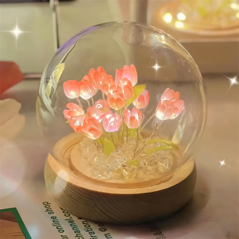 ArtifiTulip LED Table Lamp – DIY Flower Night Light with Tulip Design