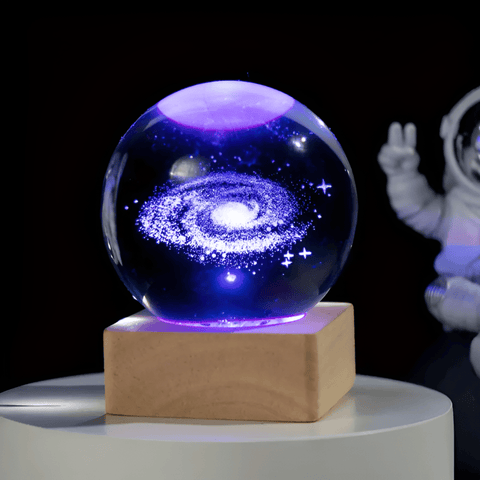 Galactic Glow LED Crystal Ball – Magical Galaxy Night Light for Home & Meditation