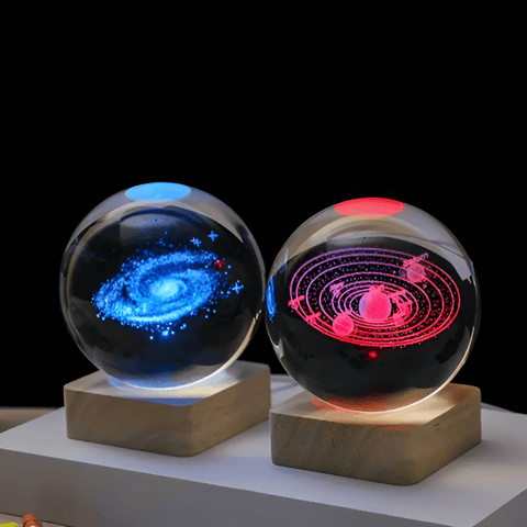 Galactic Glow LED Crystal Ball – Magical Galaxy Night Light for Home & Meditation
