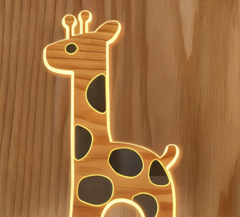 : LumaCarve Giraffe Lamp – 3D Wooden LED Night Light