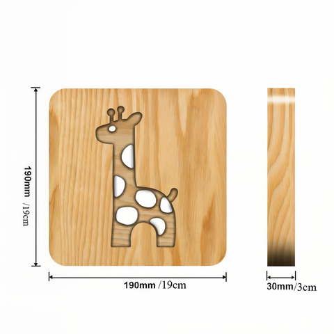 : LumaCarve Giraffe Lamp – 3D Wooden LED Night Light