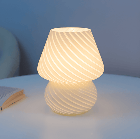 Striped Glow – Handblown Striped Glass Table Lamp