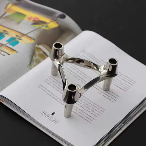 Molecular Structure Candle Holder – Abstract Metal Décor