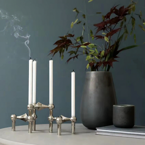 Molecular Structure Candle Holder – Abstract Metal Décor