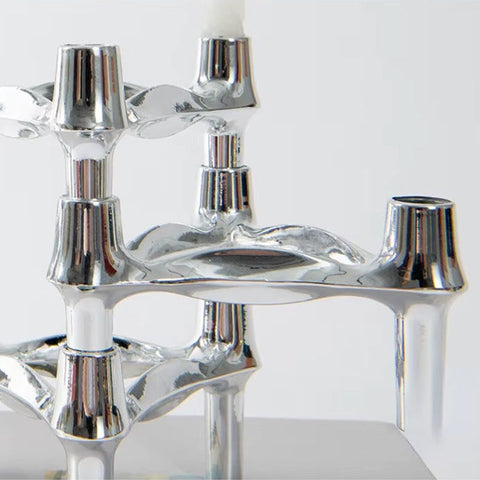 Molecular Structure Candle Holder – Abstract Metal Décor