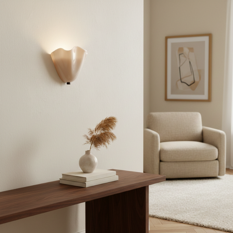 Retro Shell Glass Wall Light – Colored Glass, 28cm