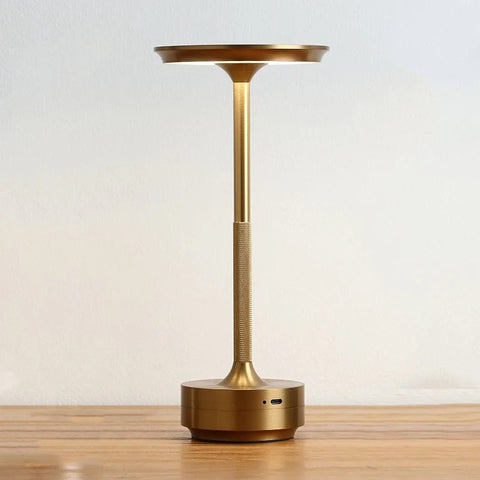 Rechargeable Touch Lamp – Dimmable LED with Gold Finish