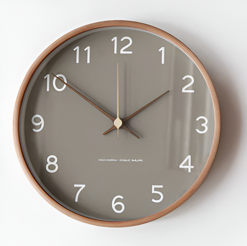 Silent Wooden Wall Clock – Nordic Design
