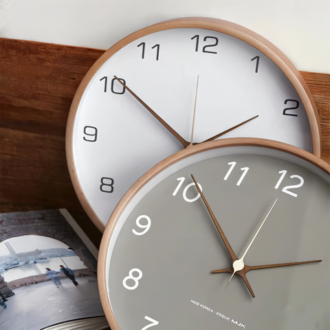 Silent Wooden Wall Clock – Nordic Design