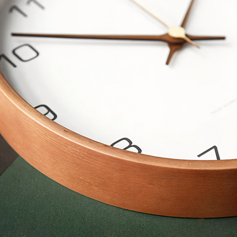 Silent Wooden Wall Clock – Nordic Design