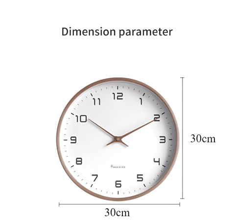 Silent Wall Clock with Wood Finish – Nordic Quartz Design