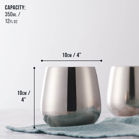 Stainless Steel Silver Tumblers with Straws