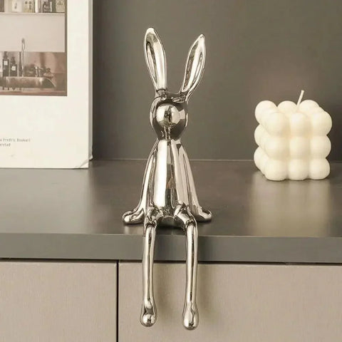 Rabbit Figurine | Gold Metallic Shelf Decor