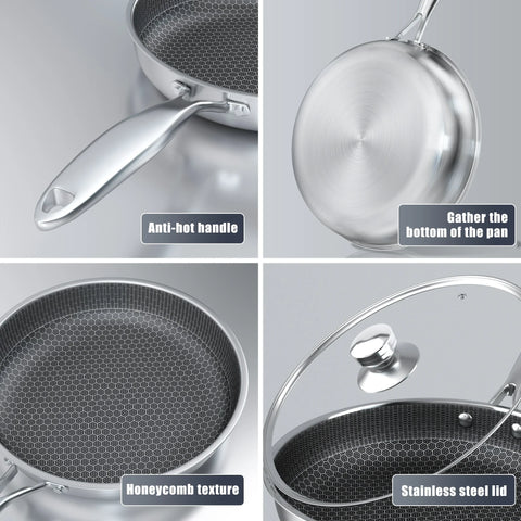 Stainless Steel Honeycomb Non-Stick Frying Pan