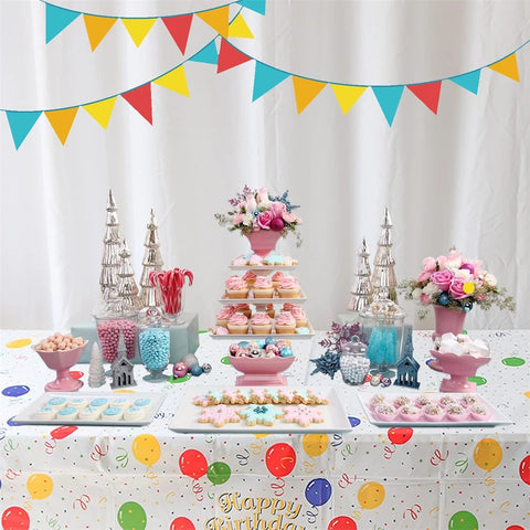 Disposable Happy Birthday Tablecloth