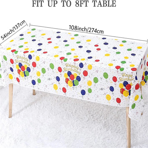 Disposable Happy Birthday Tablecloth