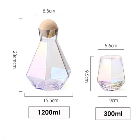 Diamond Pattern Glass Drinkware Set | Jug & Rocks Glasses