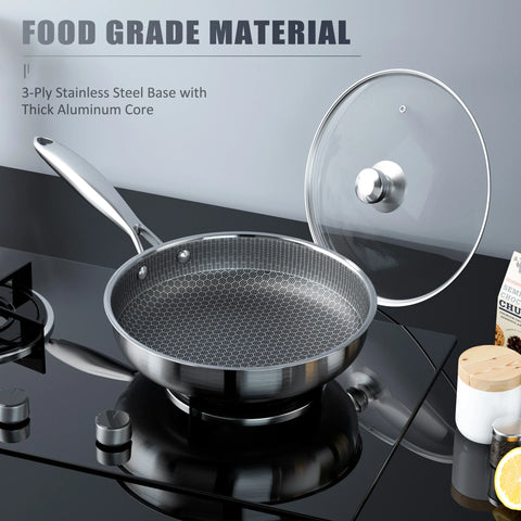 Stainless Steel Honeycomb Non-Stick Frying Pan