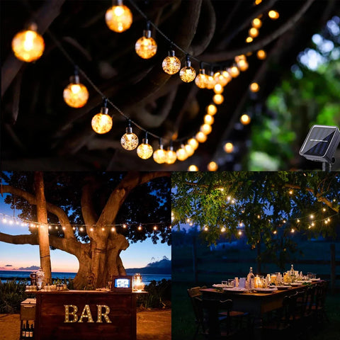 Solar Twinkle String Lights | 30ft Garden Patio
