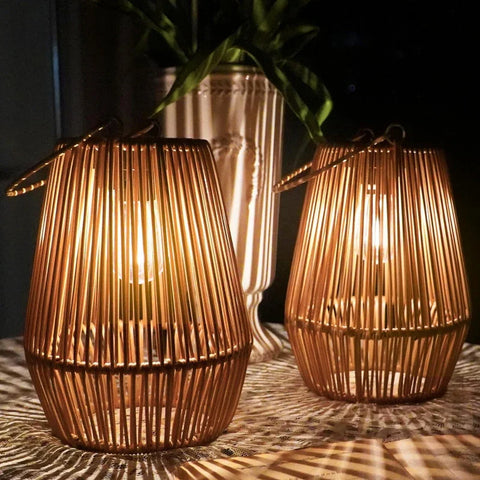Solar Rattan Lantern | Portable Waterproof Hanging Light