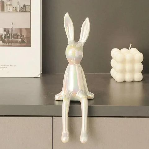 Rabbit Figurine | Gold Metallic Shelf Decor