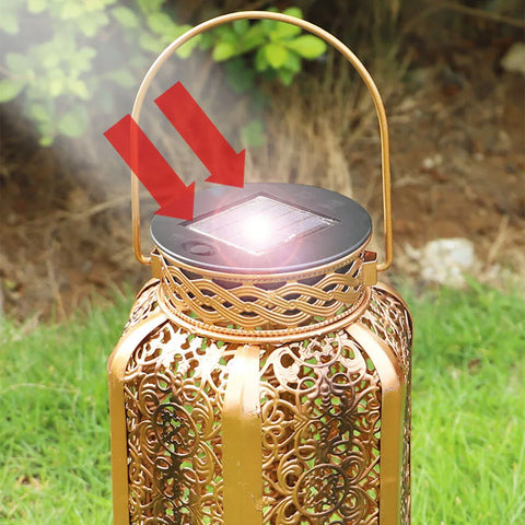 Solar Garden Lamp | Moroccan Iron Lattice Design