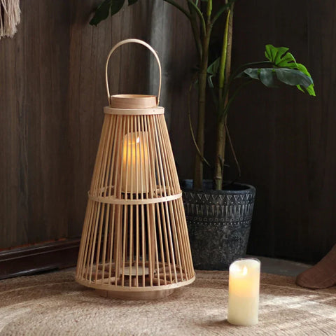 Rattan Flameless Candle Lantern | Outdoor & Tabletop