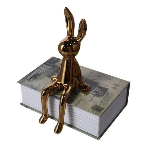 Rabbit Figurine | Gold Metallic Shelf Decor