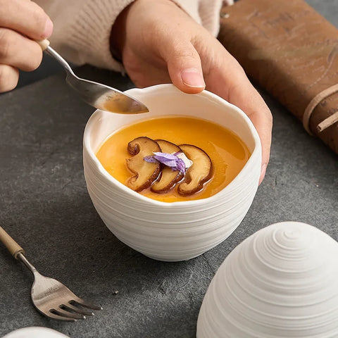 Egg Shape Ceramic Bowl | Minimalist Kitchen Decor