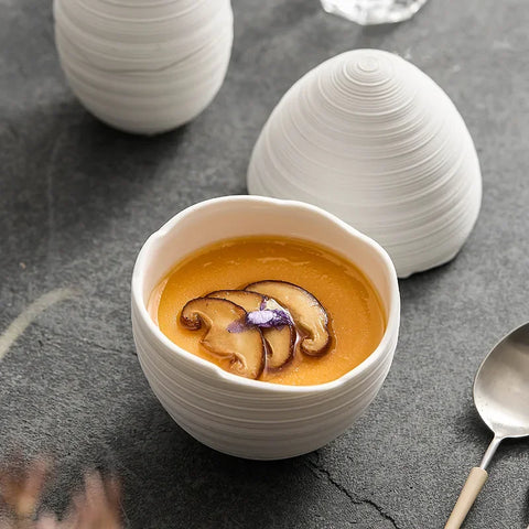 Egg Shape Ceramic Bowl | Minimalist Kitchen Decor