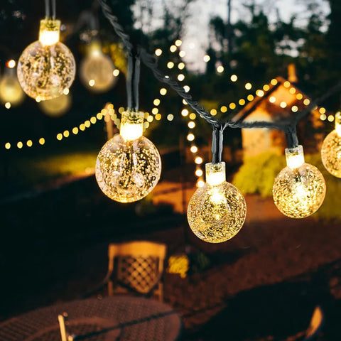 Solar Twinkle String Lights | 30ft Garden Patio