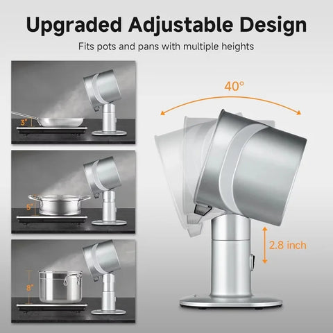 Portable Kitchen Hood Fan – 4-Speed Exhaust, Aluminum Filter, Oil Cup & 10 Carbon Filters