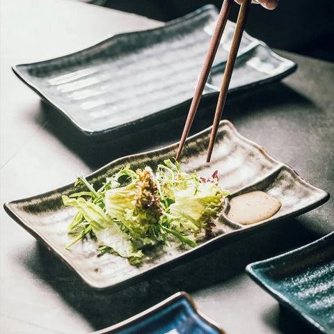 Handmade Ceramic Sushi Plate | White Porcelain Serving Dish