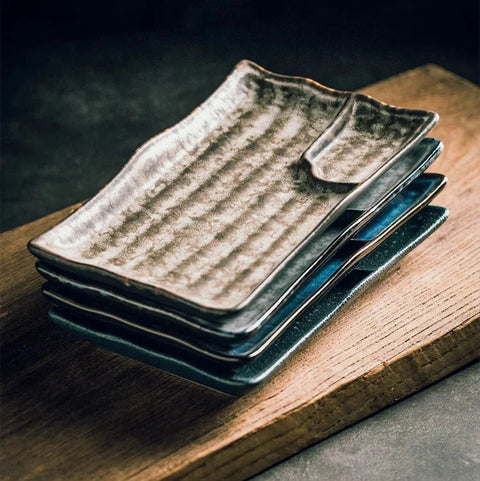 Handmade Ceramic Sushi Plate | White Porcelain Serving Dish