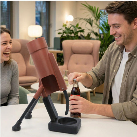 Beer Bottle Mortar Opener – Novelty Cap-Launching Bar & Desk Accessory