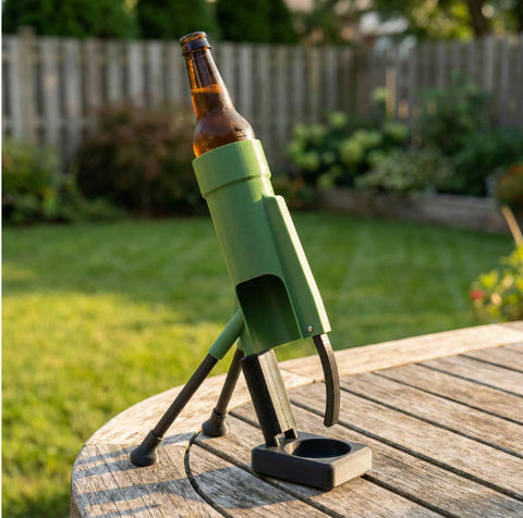 Beer Bottle Mortar Opener – Novelty Cap-Launching Bar & Desk Accessory