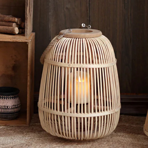 Rattan Flameless Candle Lantern | Outdoor & Tabletop