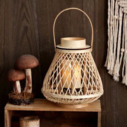 Rattan Flameless Candle Lantern | Outdoor & Tabletop