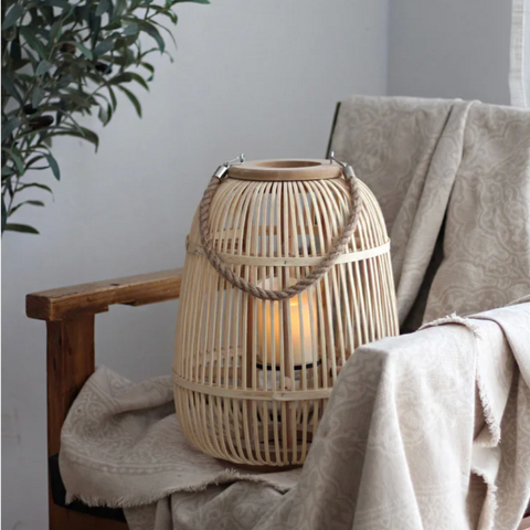 Rattan Flameless Candle Lantern | Outdoor & Tabletop