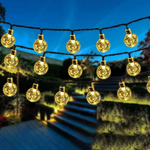Solar Twinkle String Lights | 30ft Garden Patio