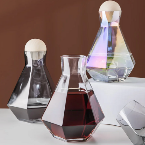 Diamond Pattern Glass Drinkware Set | Jug & Rocks Glasses