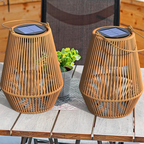 Solar Rattan Lantern | Portable Waterproof Hanging Light