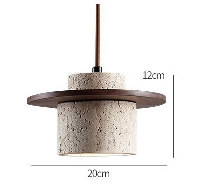 Atlaro Pendant – Rustic Glow with Travertine Stone Elegance