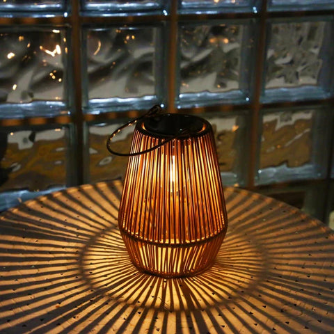 Solar Rattan Lantern | Portable Waterproof Hanging Light