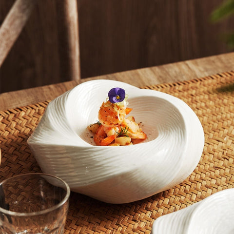 Swirl Ceramic Serving Bowl | Modern Kitchen Tableware