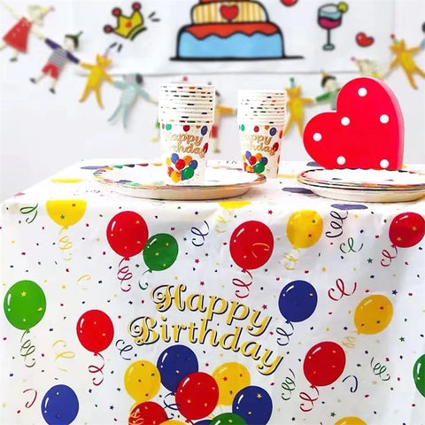 Disposable Happy Birthday Tablecloth