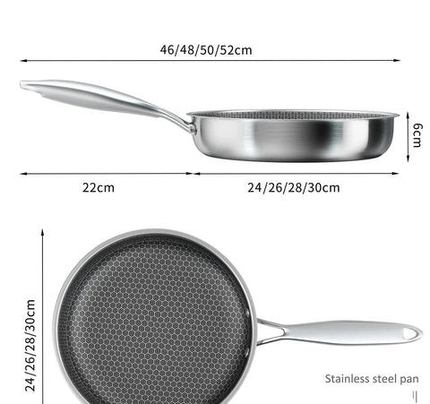 Stainless Steel Honeycomb Non-Stick Frying Pan
