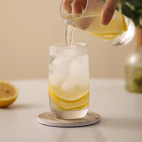 Marble Effect Ceramic Coaster Set with Holder – 6-Piece Heat-Resistant Table Protection