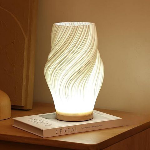 Pleated LED Table Lamp – Soft Sculptural Bedside Light