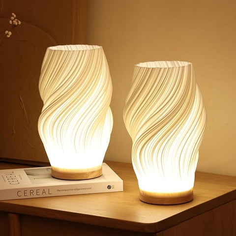 Pleated LED Table Lamp – Soft Sculptural Bedside Light